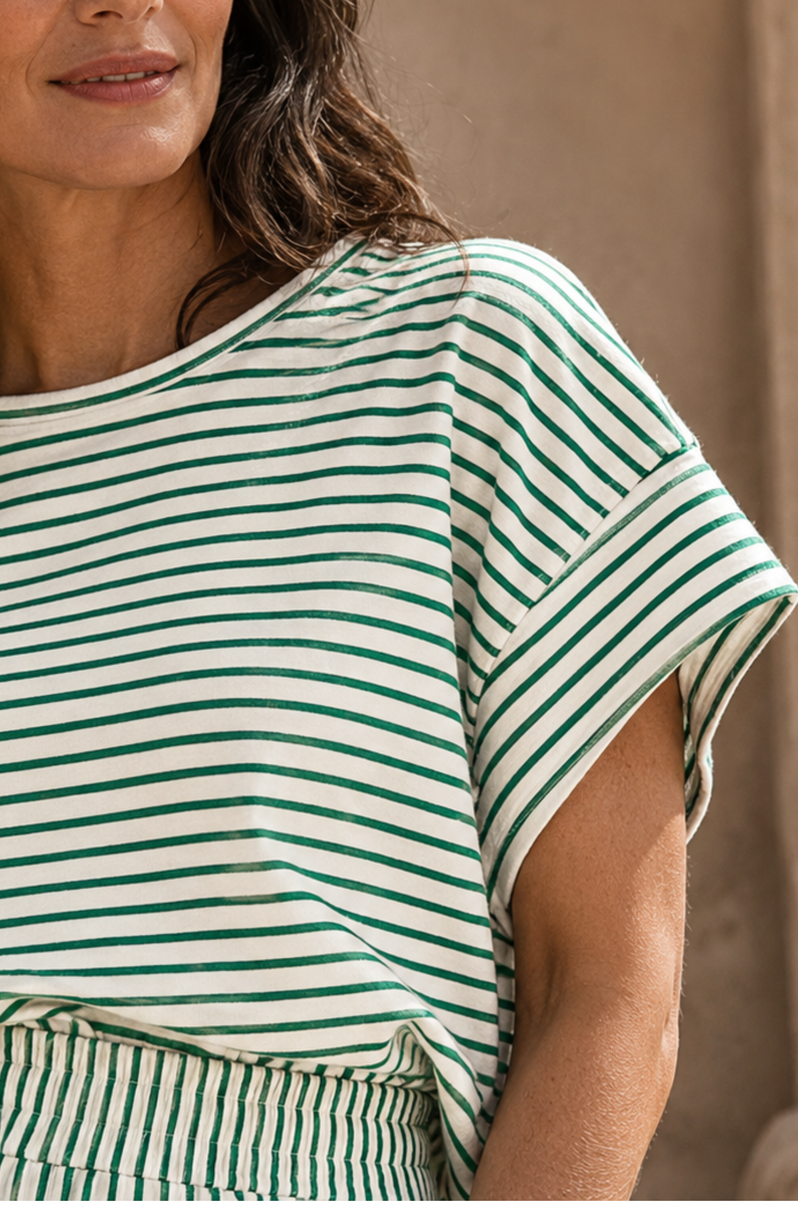 Valentina's™ |Stripe Batwing & Wide-Leg Set