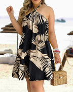 Women Printed Mid Length Open Back Dress
