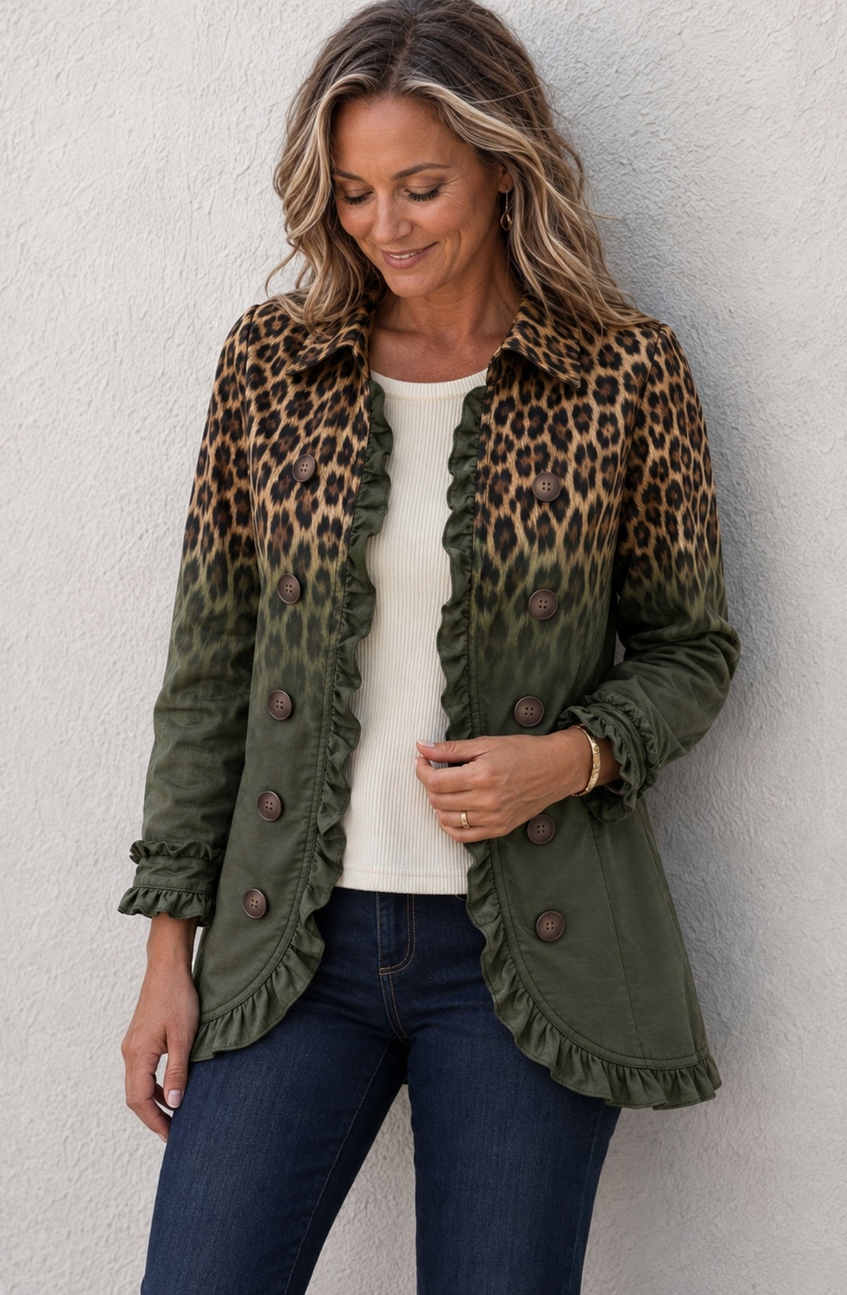Savelle™ Leopard Ruffle Jacket