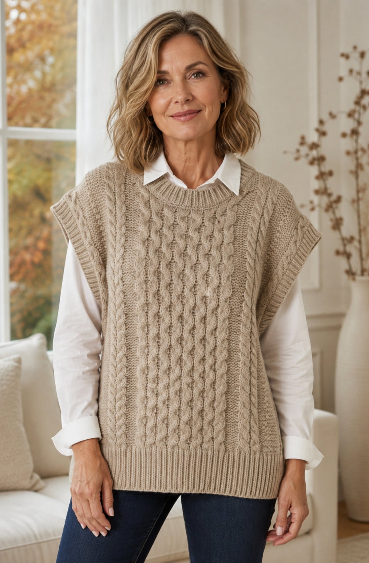 Camille™ Cable Knit Sweater Vest