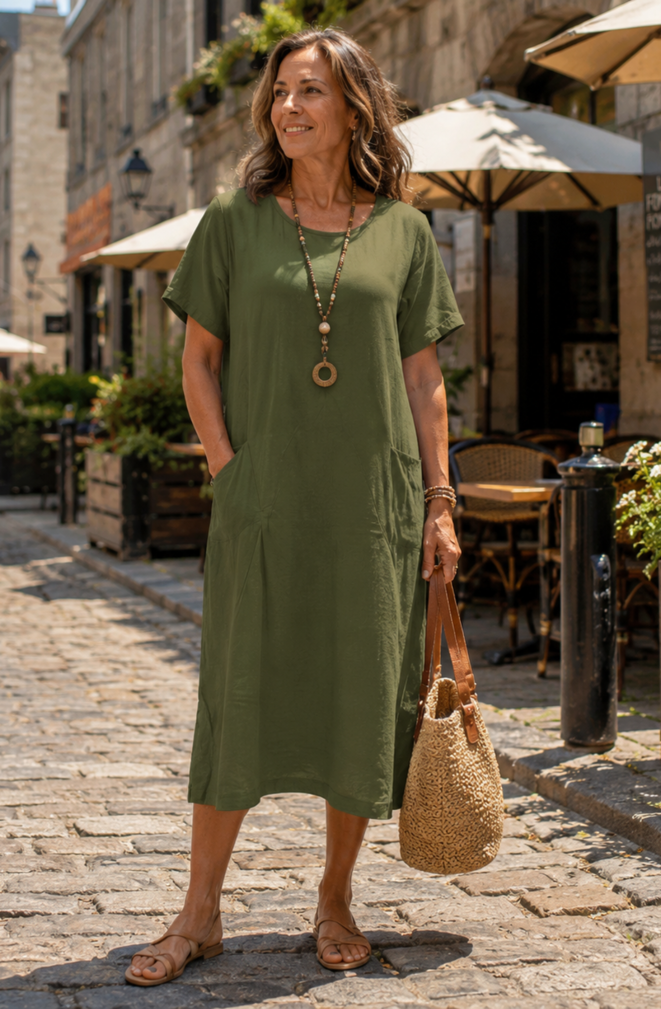 Aveline™ | Effortless Pocket Midi Dress