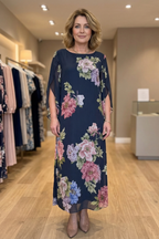 NorthernBloom™ | Elegant Floral Chiffon Maxi Dress