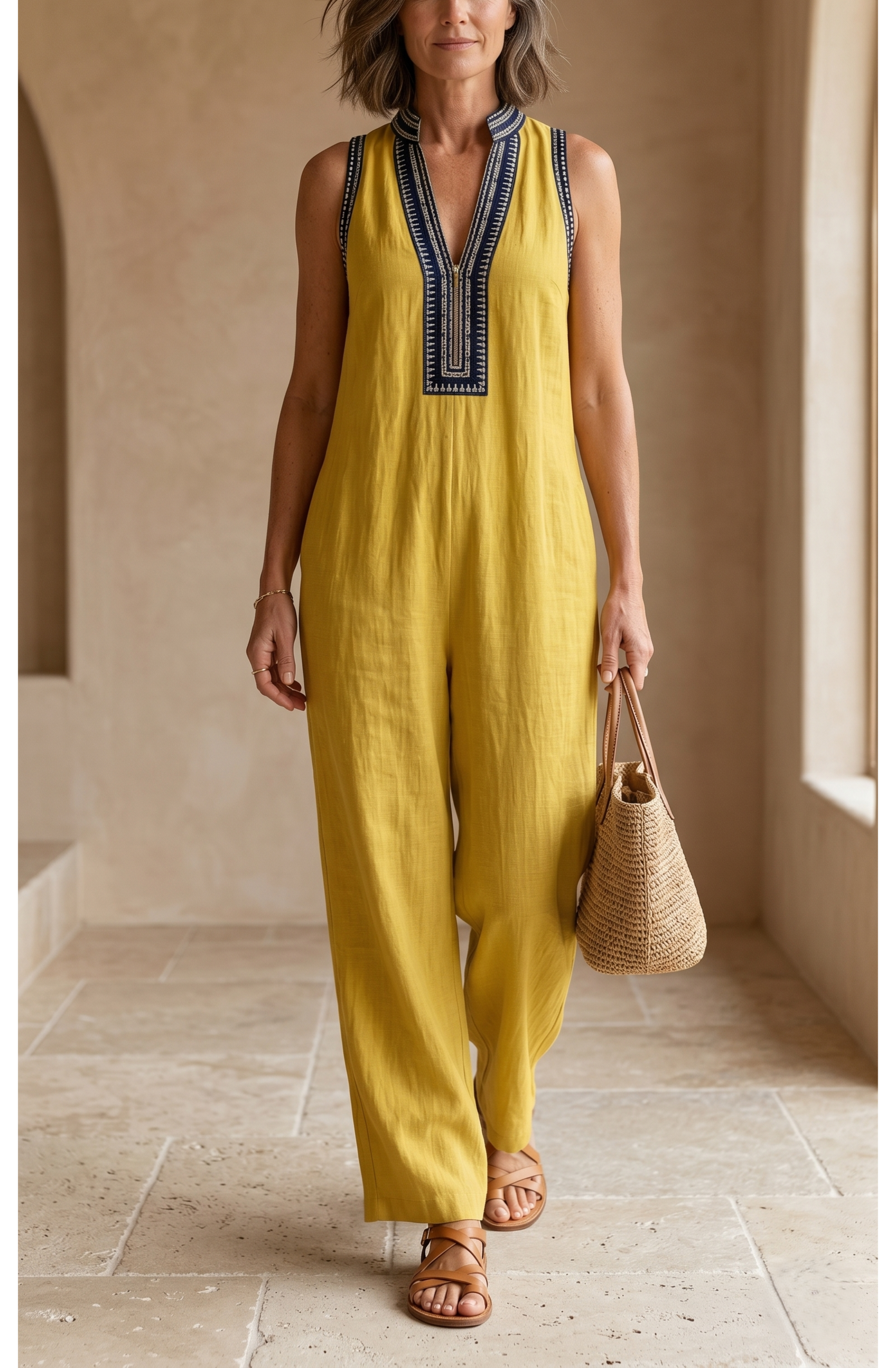 Aria’s™ | Refined Linen Jumpsuit