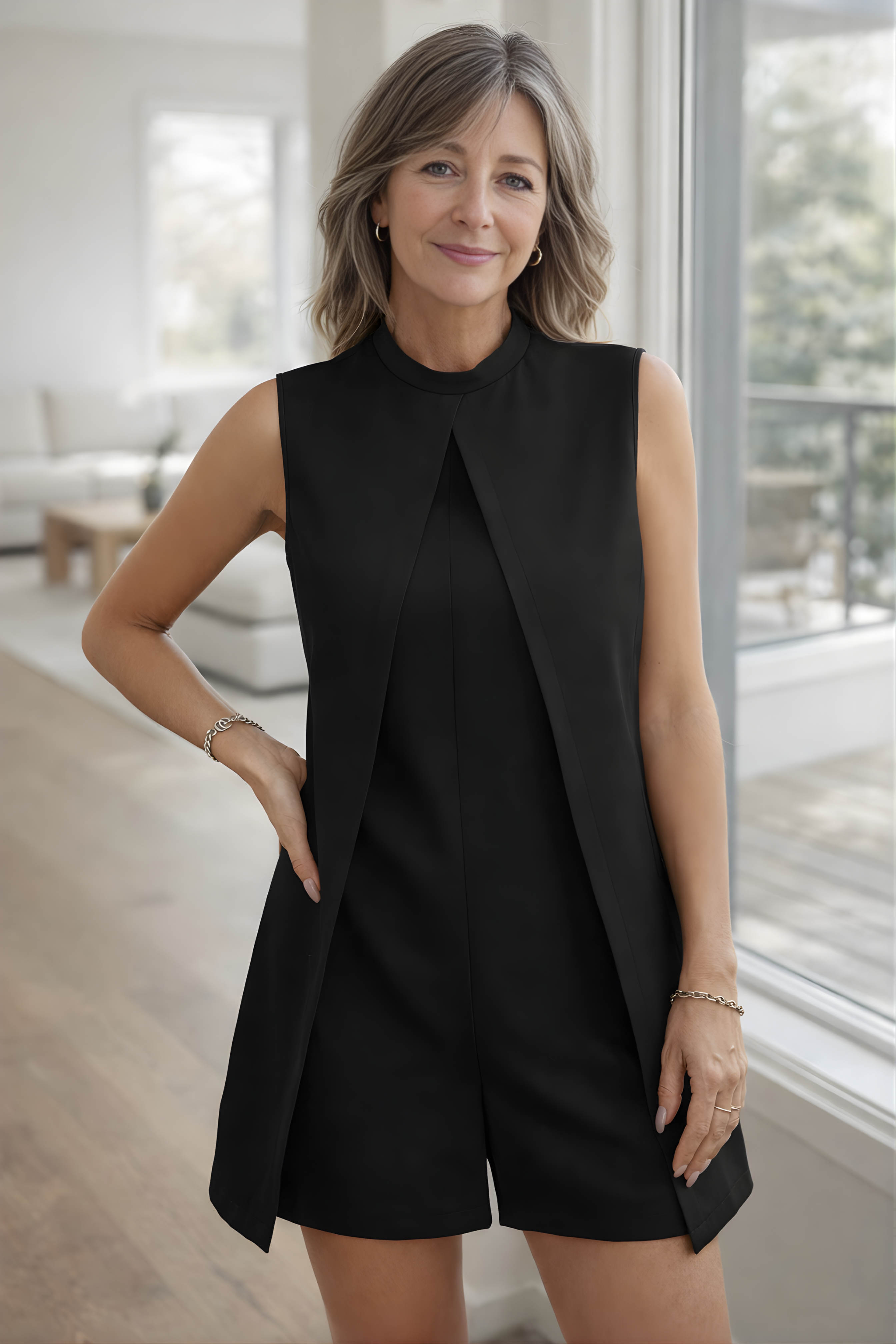 NordiqueChic™ | Elegant Two-Piece Shorts Jumpsuit