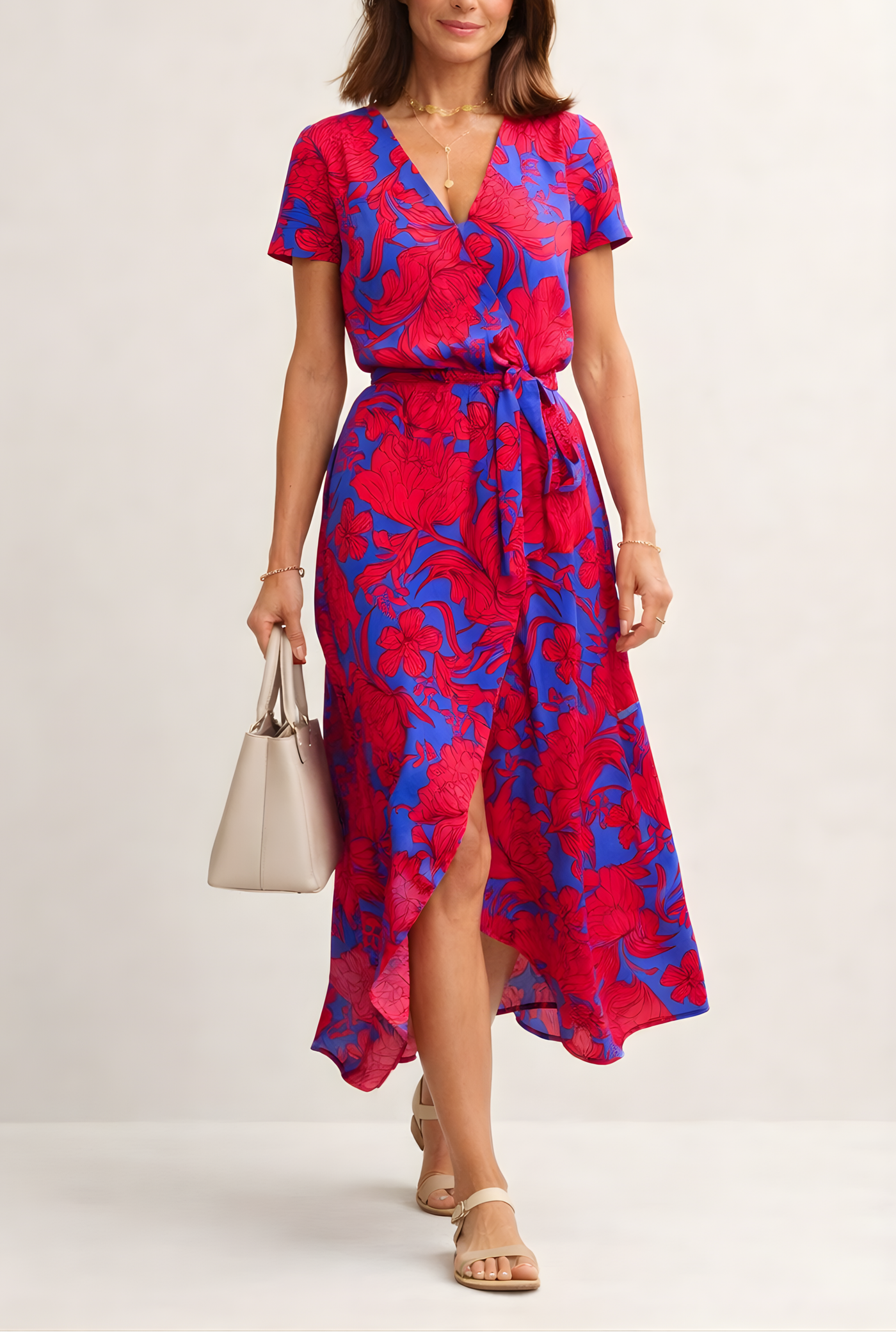 Victoria Grace™ | Sculpted V-Neck Elegance Dress
