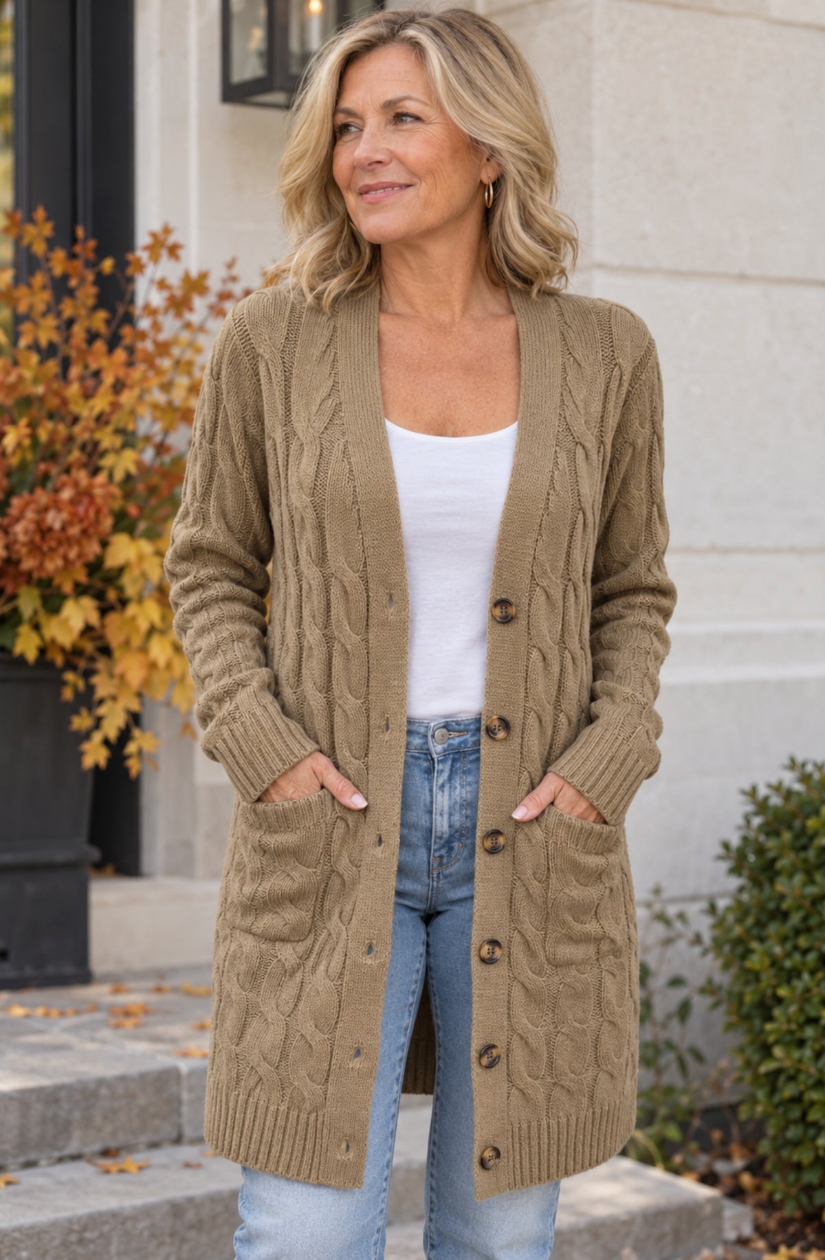 Charlotte™ Cable Knit Long Cardigan