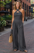 Valentina's™ | Cross-Halter Wide-Leg Jumpsuit