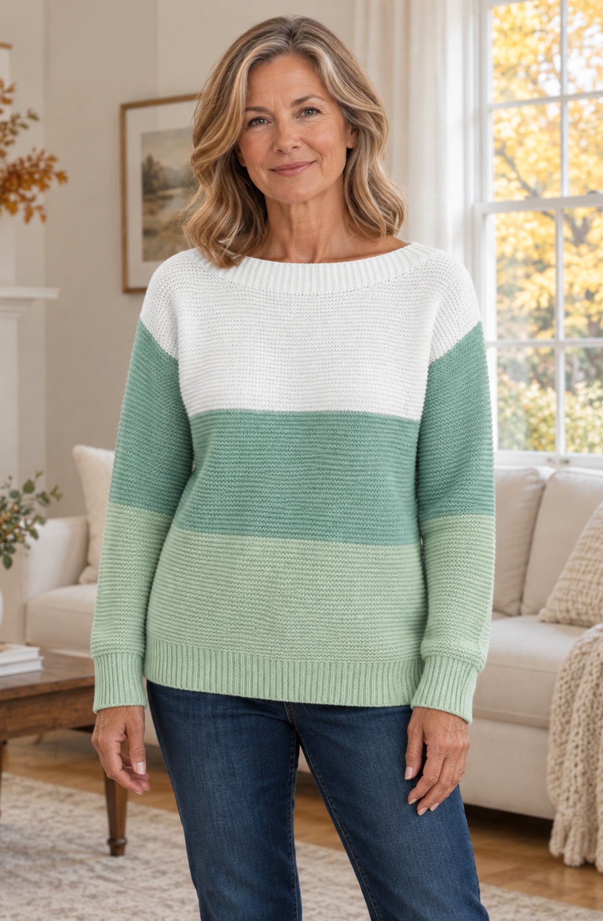 Elara™ Colour-Block Knit Sweater