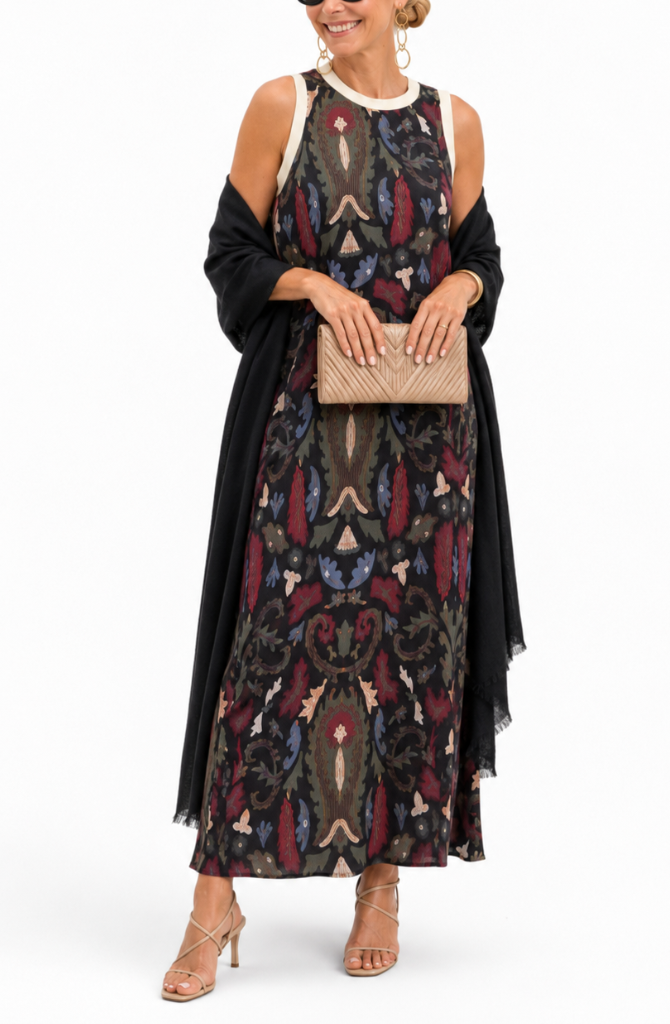 Serena™ | Printed Maxi Dress & Cardigan Set