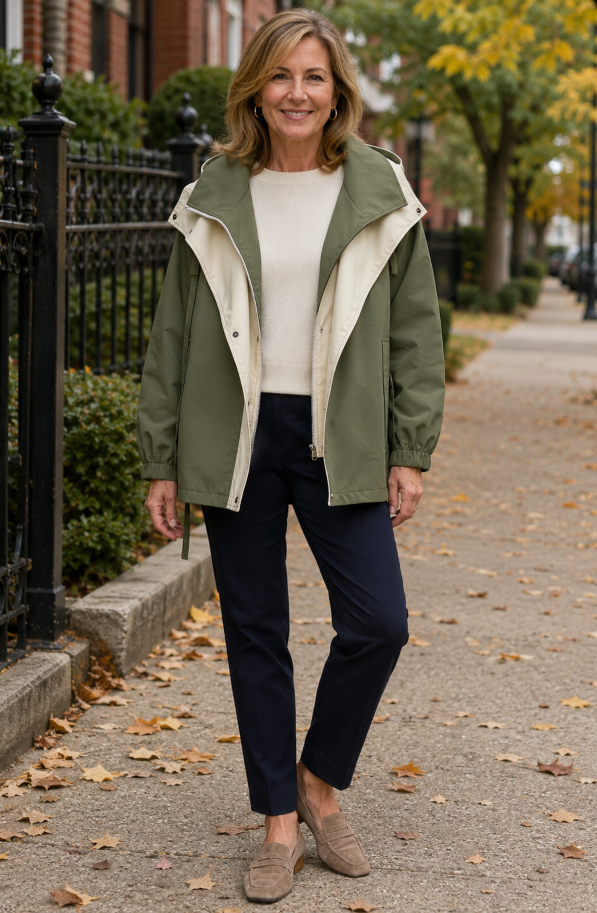 Améliane™ Contrast Hooded Windbreaker