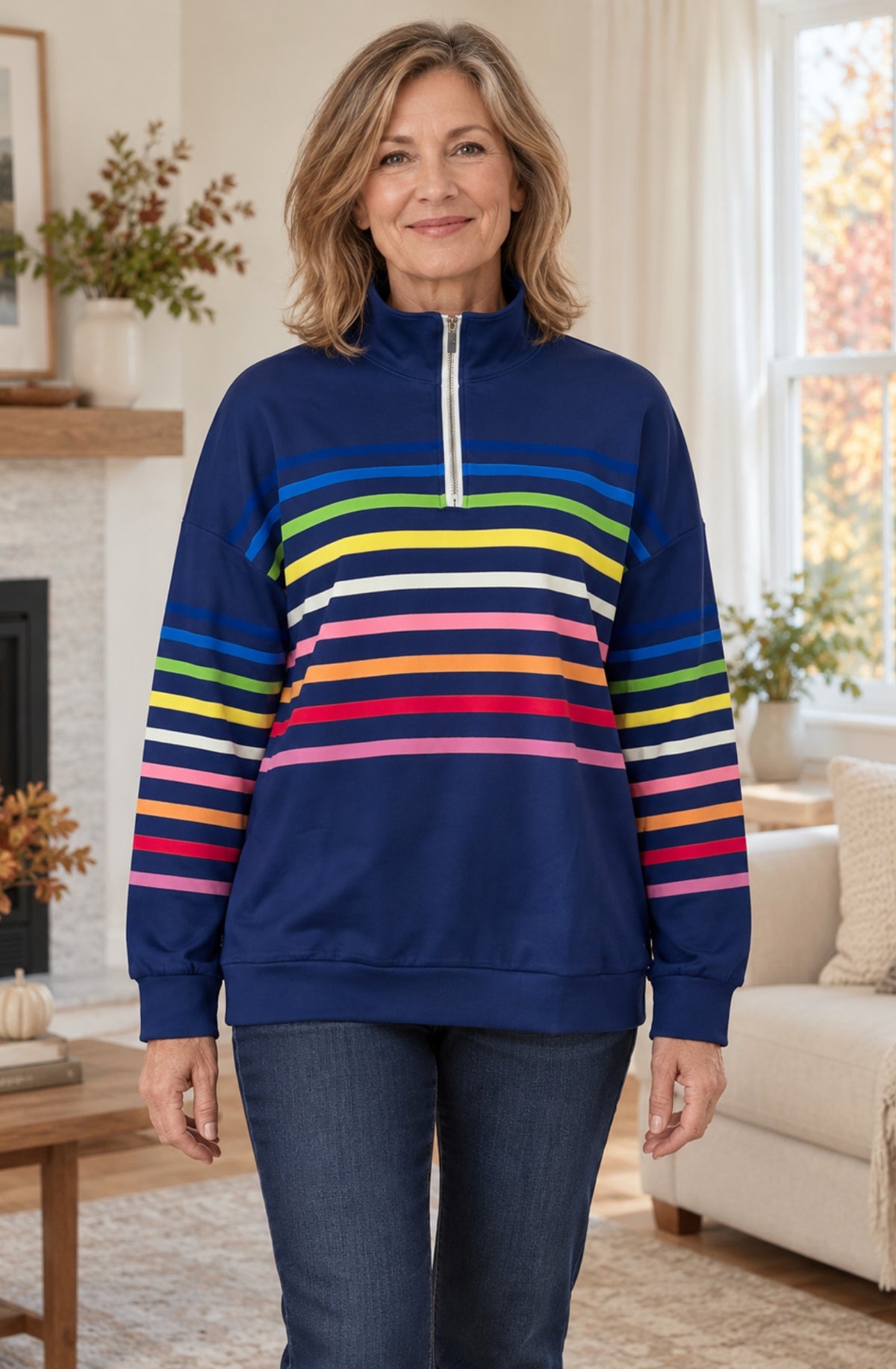 Margot™ Striped Quarter-Zip Pullover