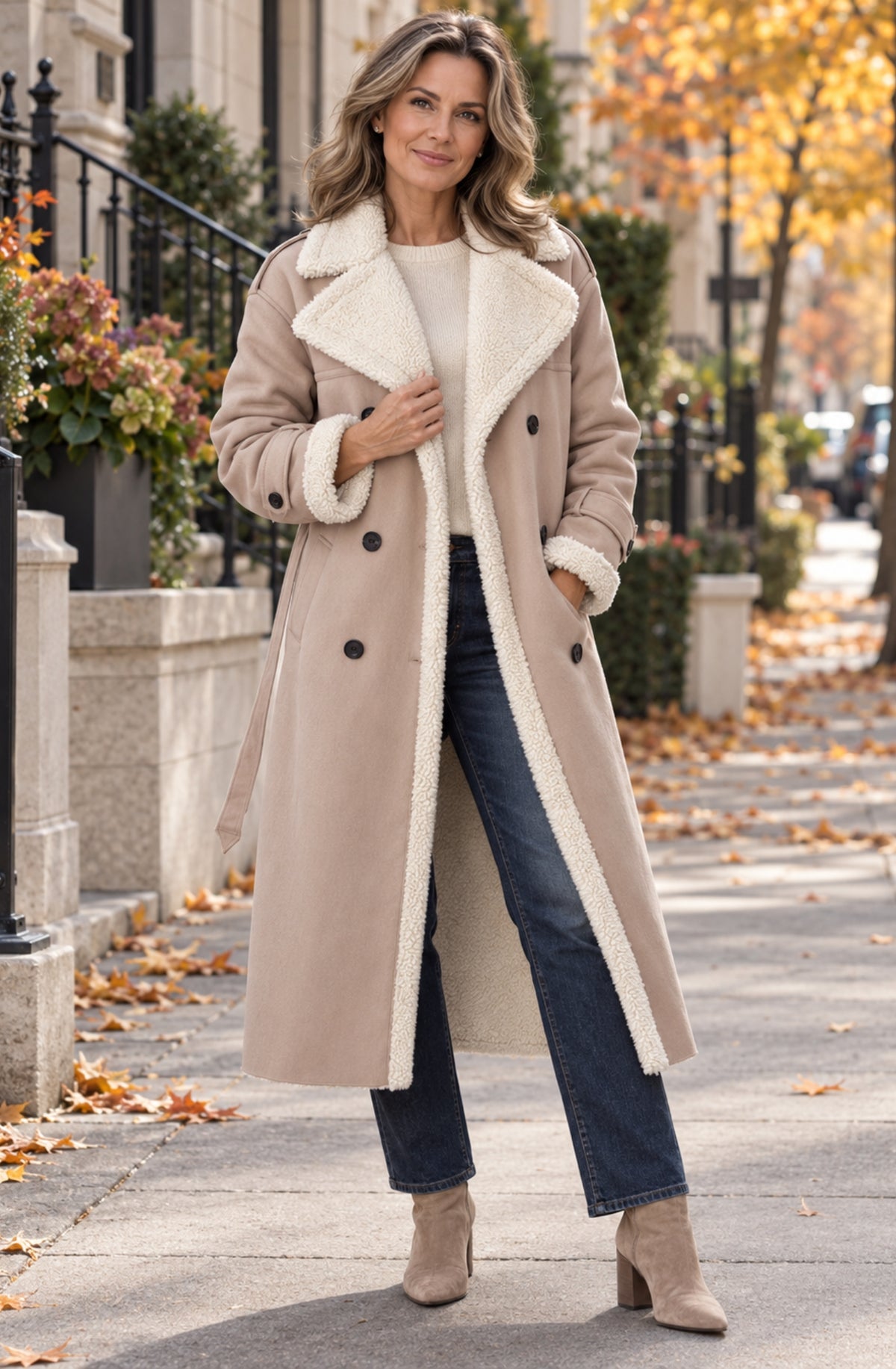Valeria™ Luxe Teddy-Lined Trench Coat