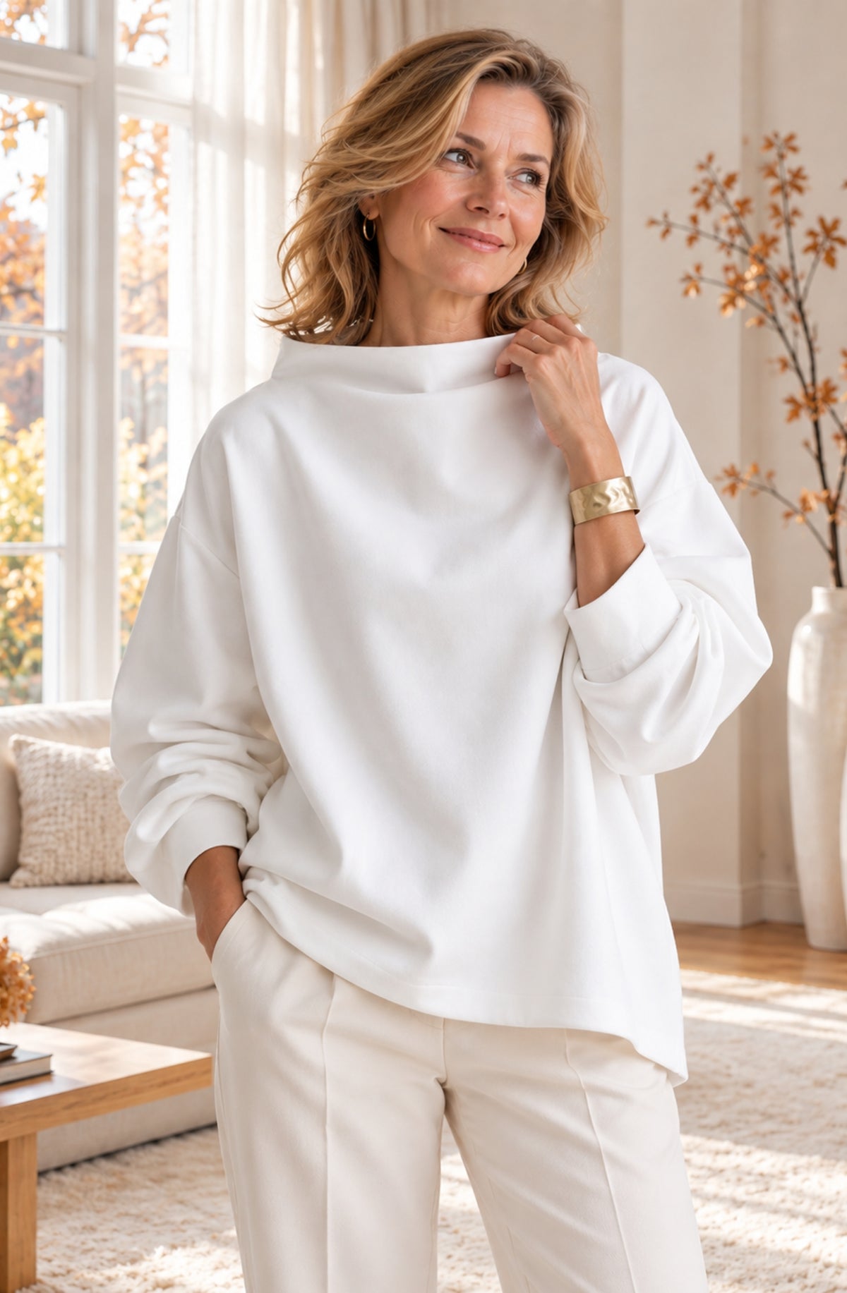 Élise™ Funnel-Neck Relaxed Sweater