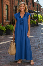 Amara™ | Ruffle V-Neck Maxi Dress