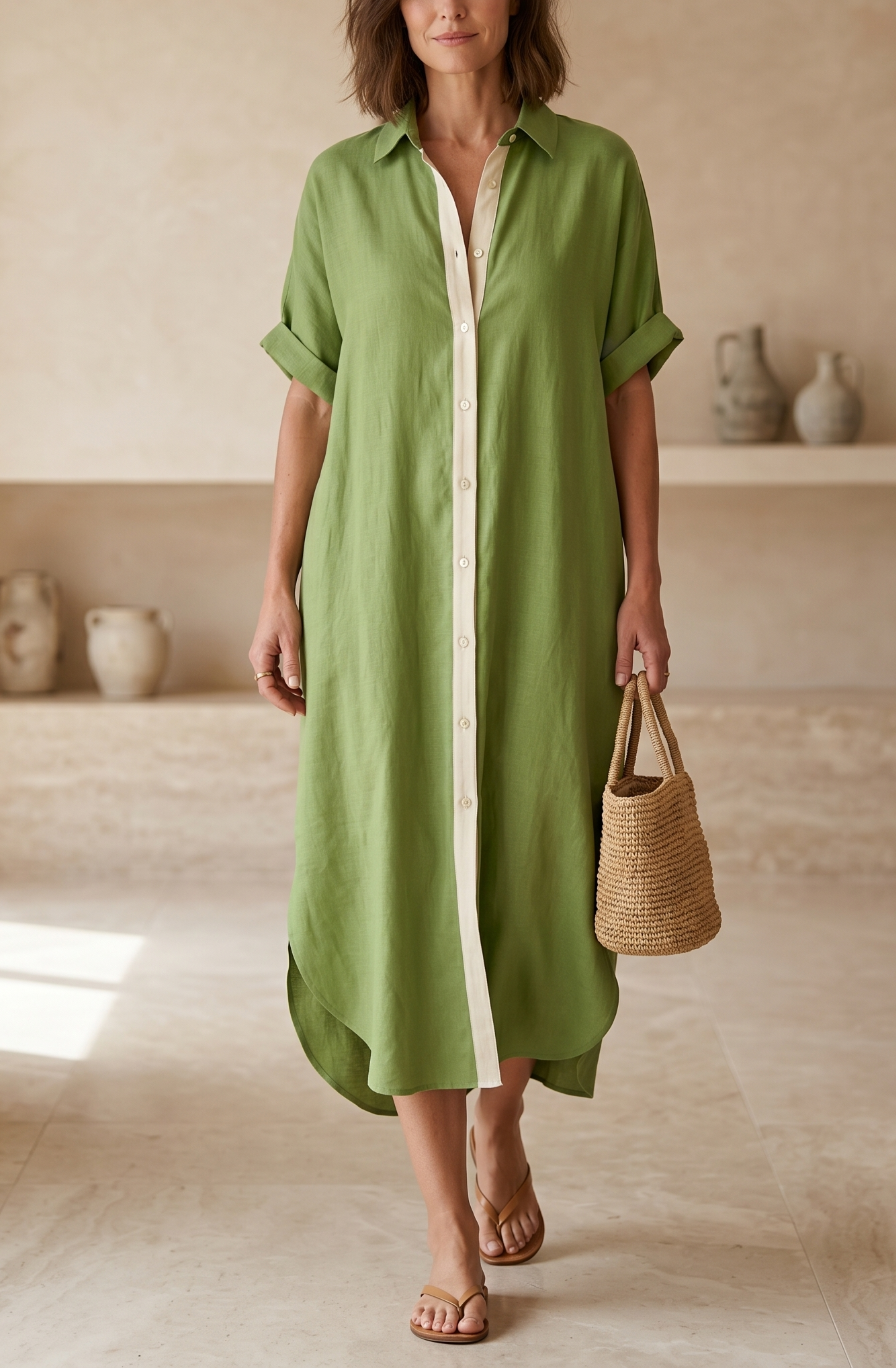 Amelia’s™ | Effortless Linen Shirt Dress