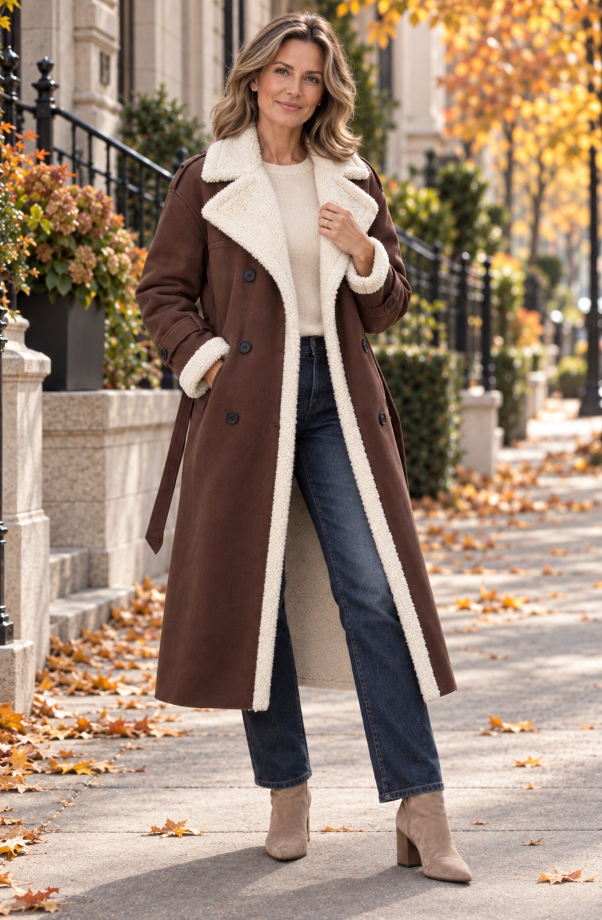 Valeria™ Luxe Teddy-Lined Trench Coat