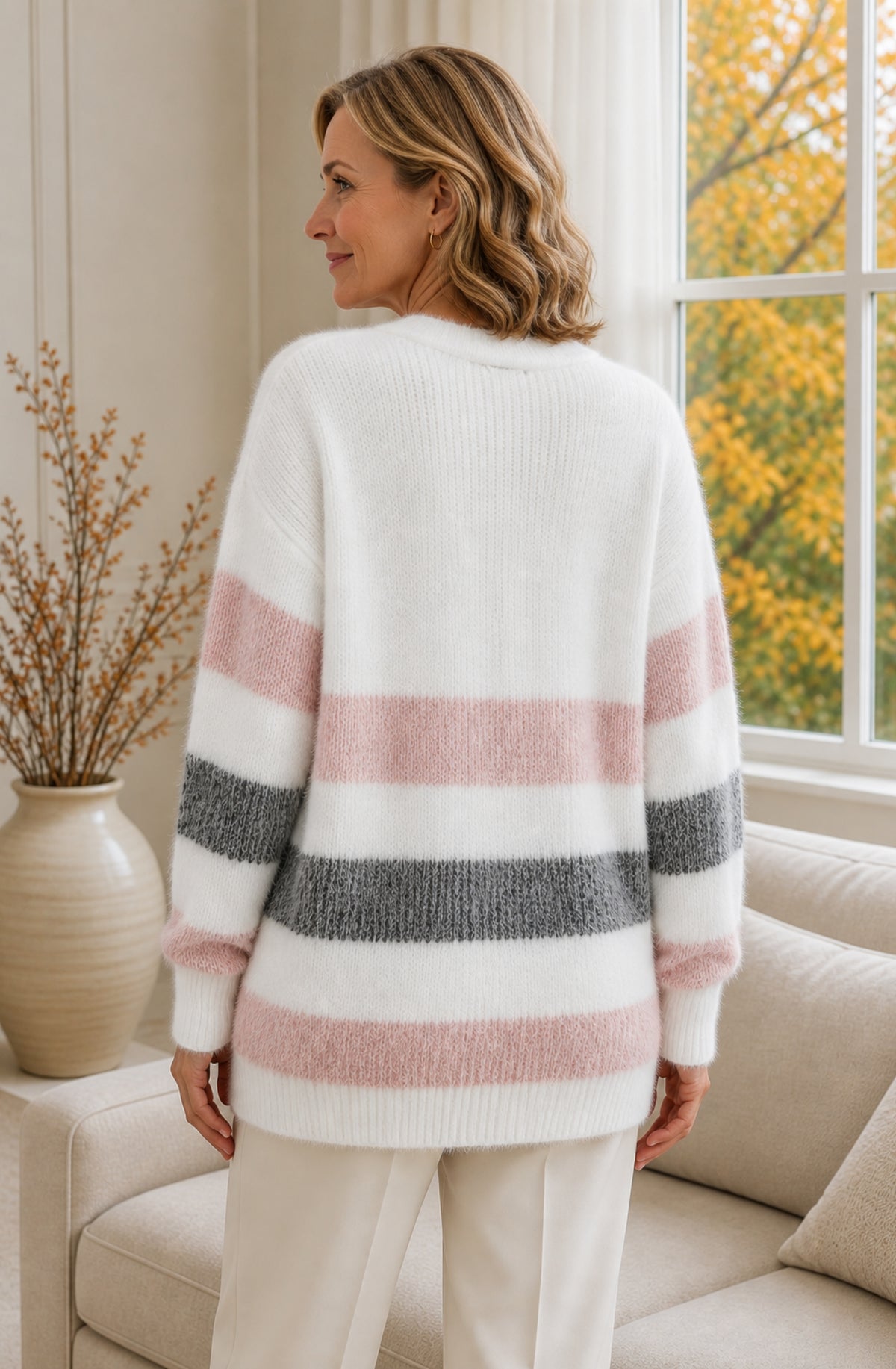 Aurélie™ Soft Stripe Knit Cardigan
