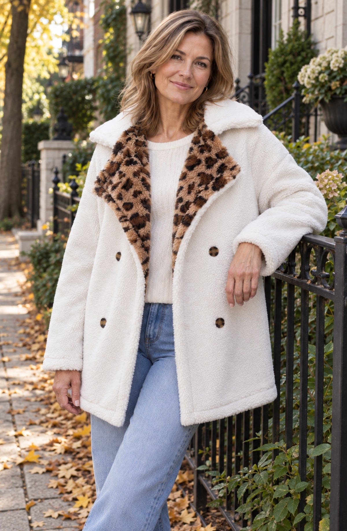 Marlowe™ Cozy Leopard Teddy Coat