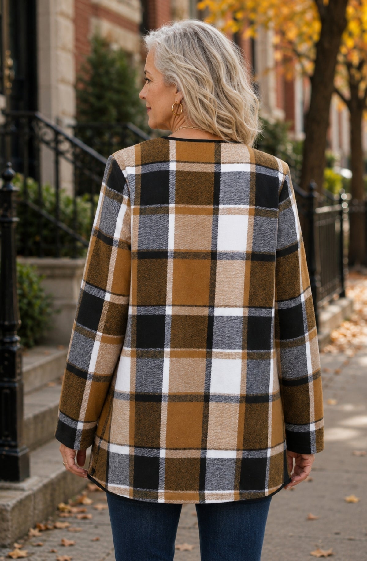Sienna™ Plaid Draped Jacket