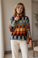 Maëlle™ Colourful Checked Turtleneck Sweater