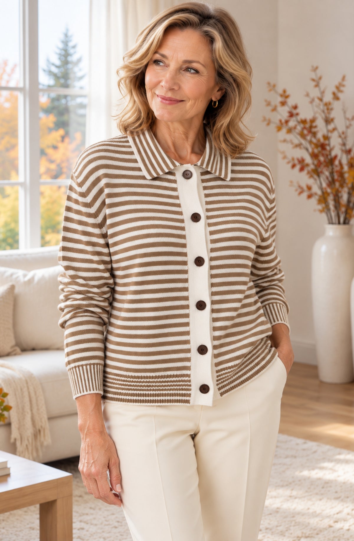 Amélie™ Striped Button Cardigan