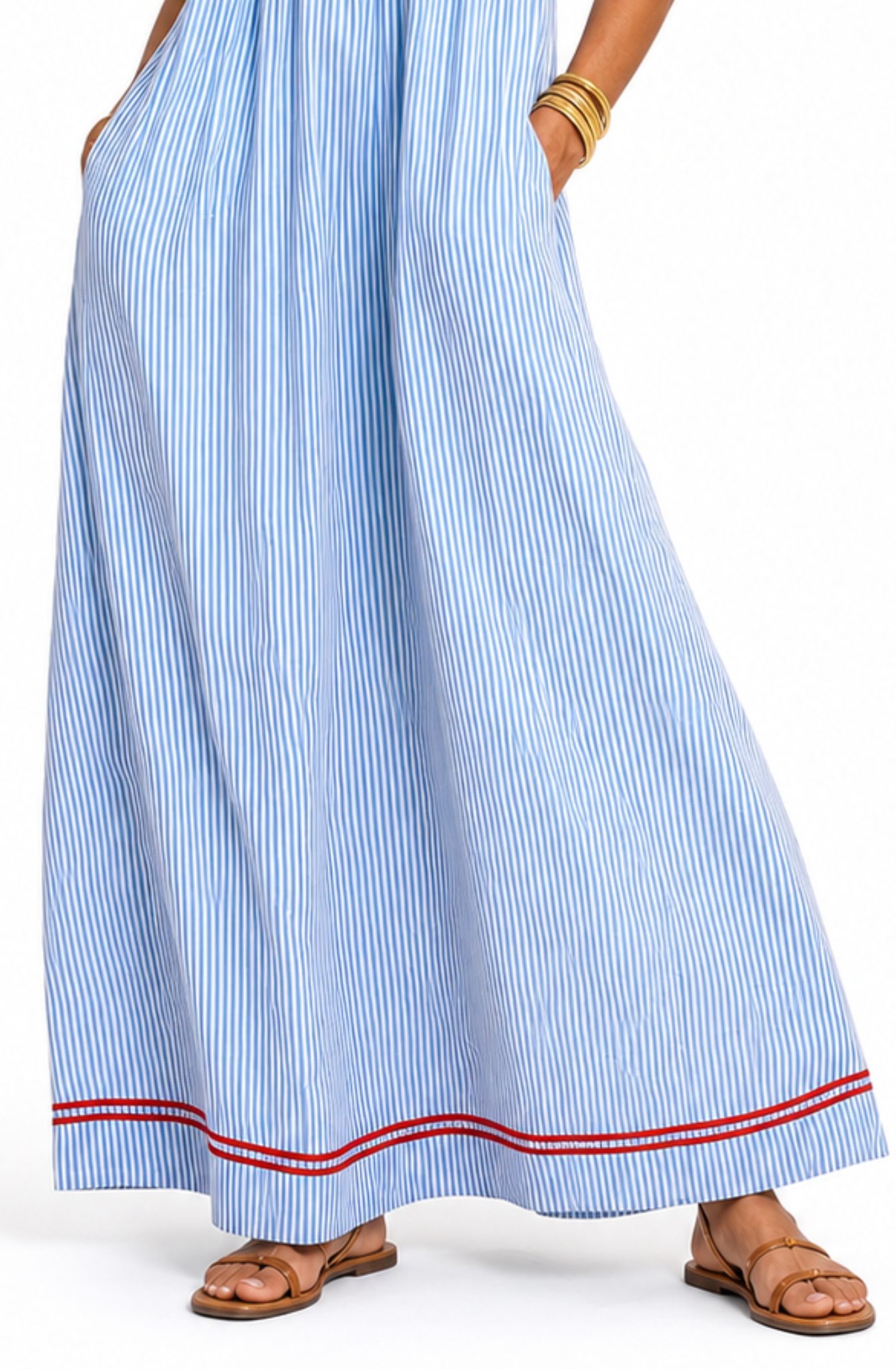 Lucia™ | Striped Strappy Maxi Dress