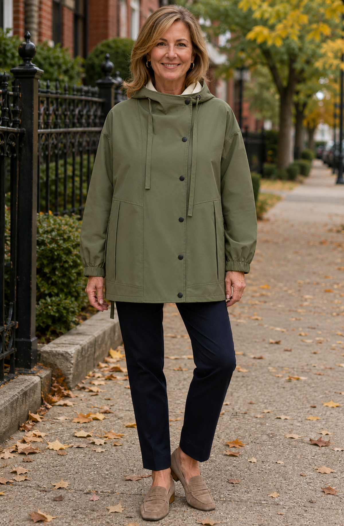 Améliane™ Contrast Hooded Windbreaker