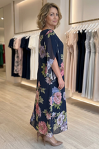 NorthernBloom™ | Elegant Floral Chiffon Maxi Dress