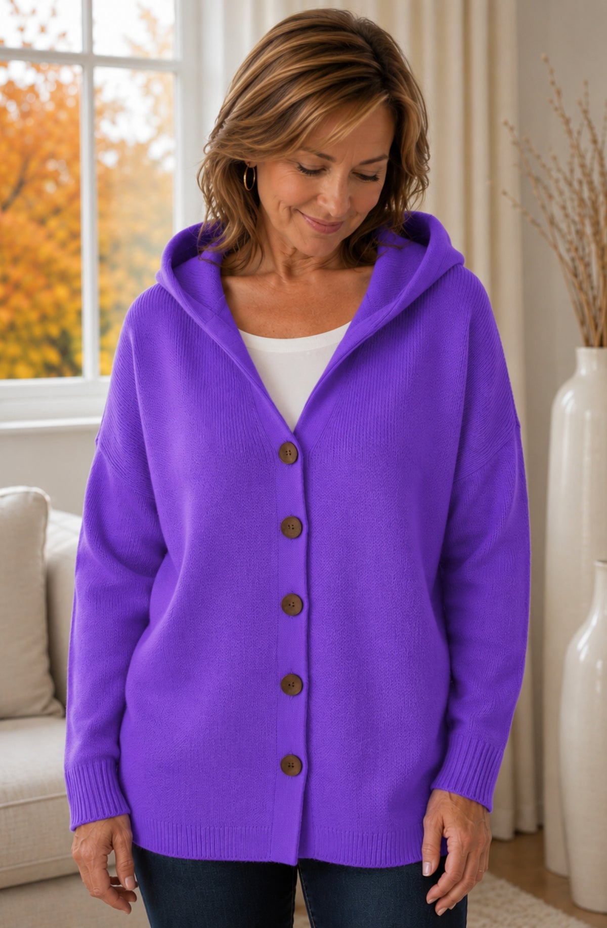 Amélie™ | Relaxed Hooded Knit Cardigan