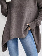Turtleneck Dropped Shoulder Sweater