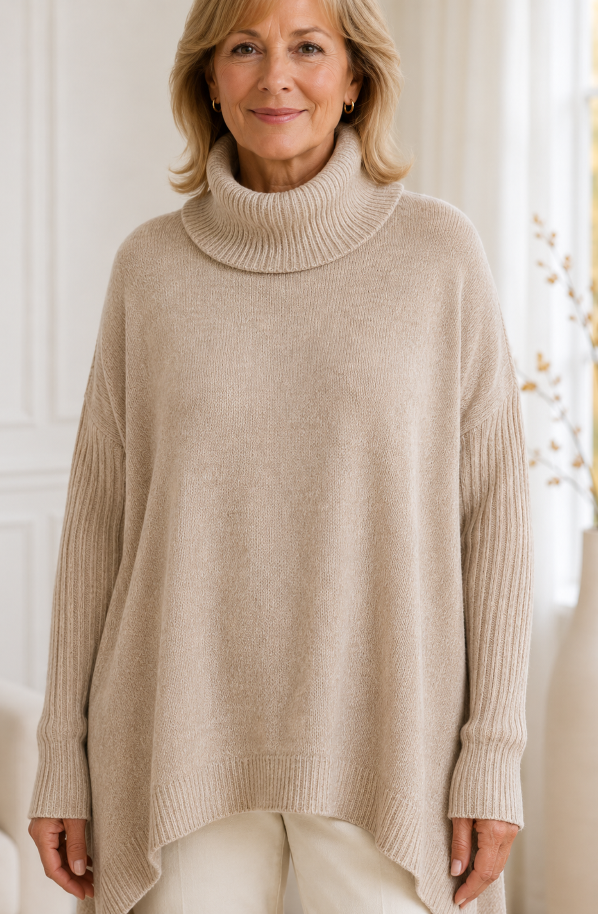 Elowen™ Asymmetrical Turtleneck Sweater