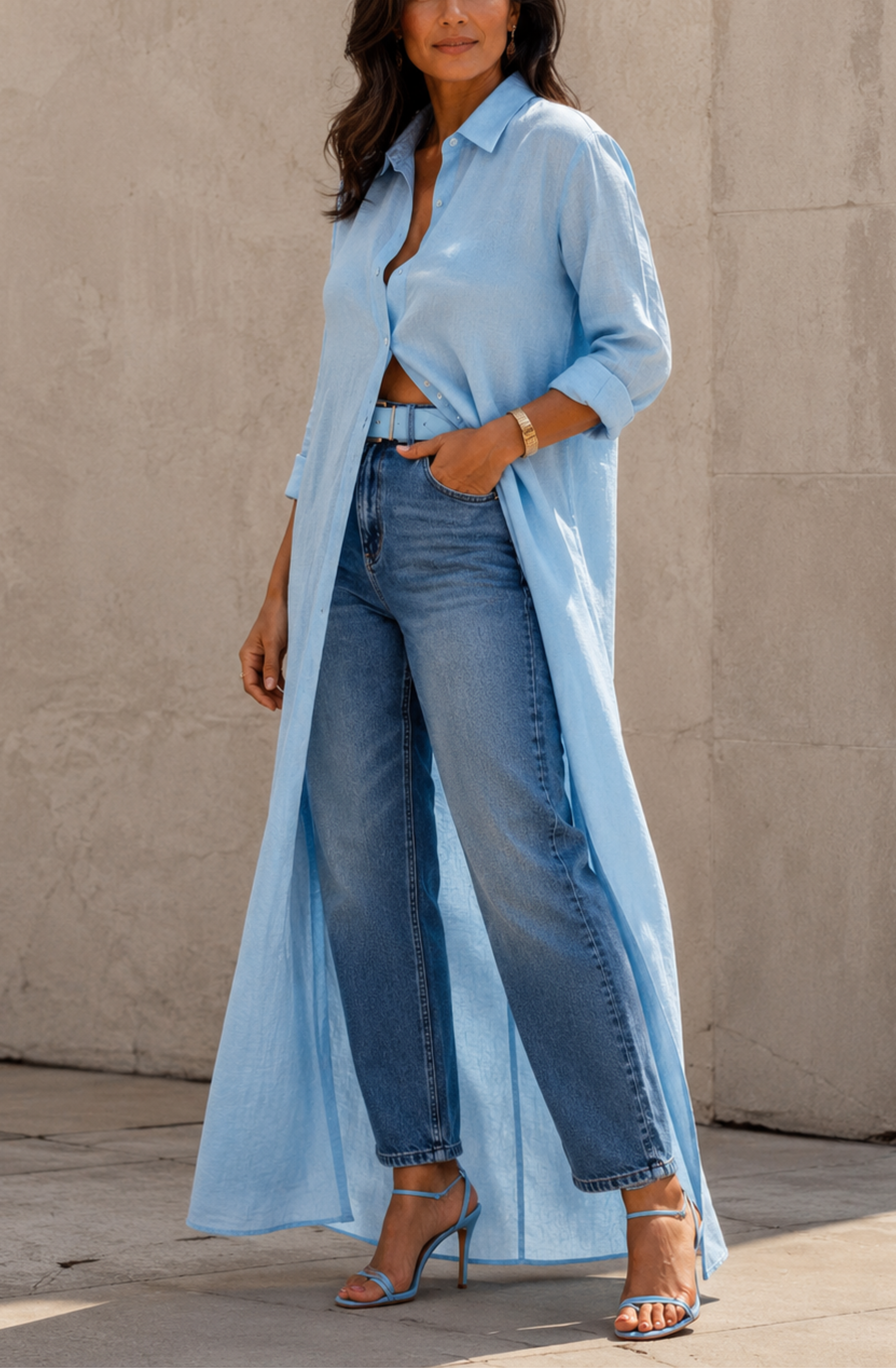 Elena™ | Flowing Maxi Shirt Dress