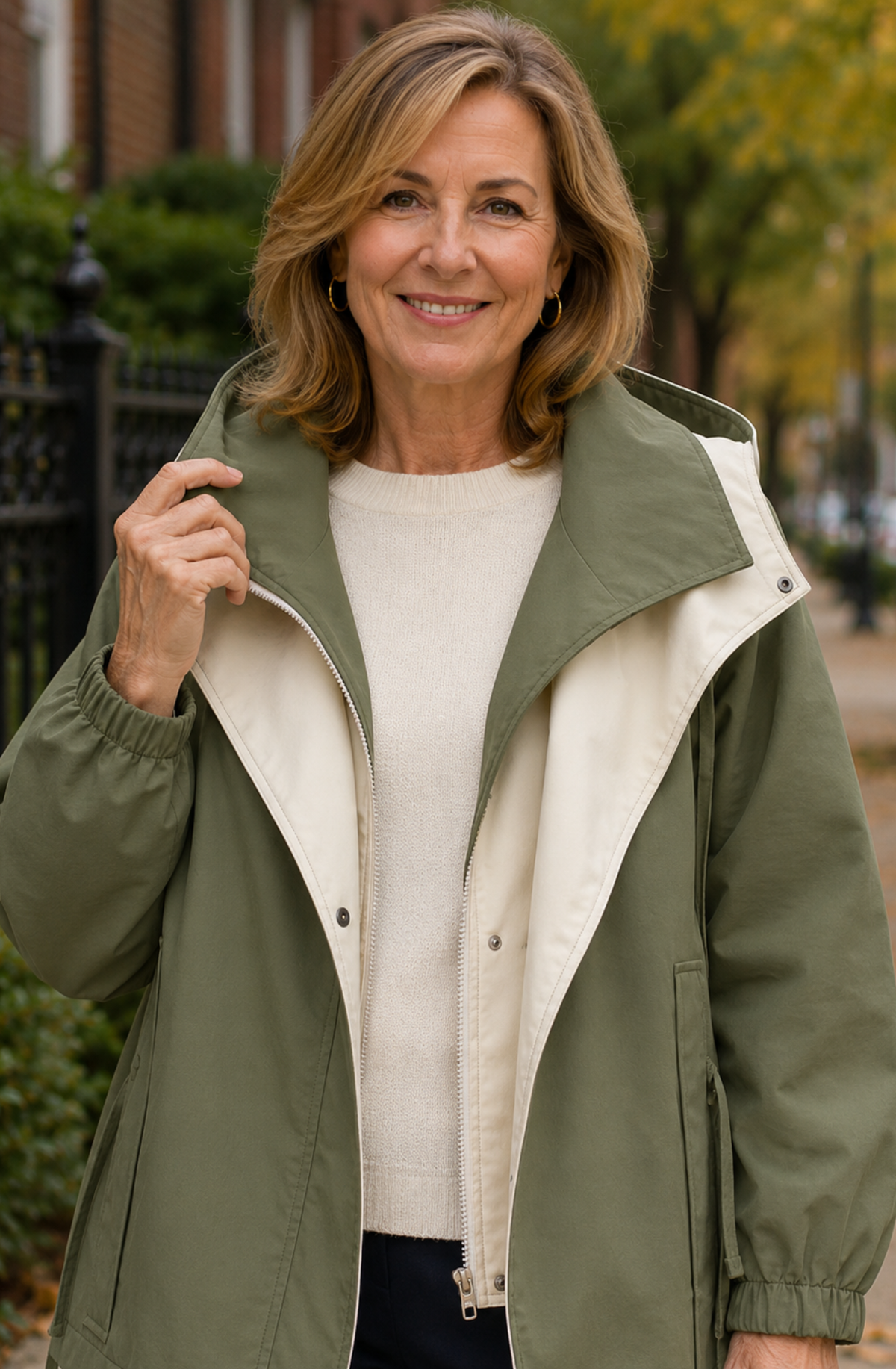 Améliane™ Contrast Hooded Windbreaker