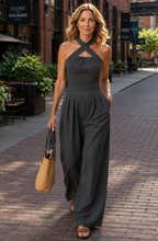 Valentina's™ | Cross-Halter Wide-Leg Jumpsuit