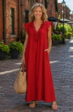 Amara™ | Ruffle V-Neck Maxi Dress