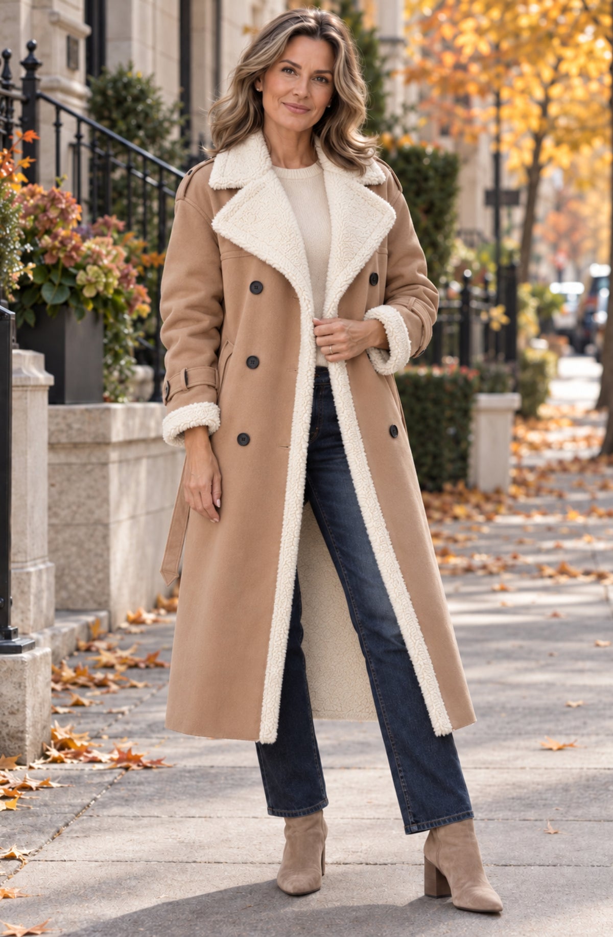 Valeria™ Luxe Teddy-Lined Trench Coat
