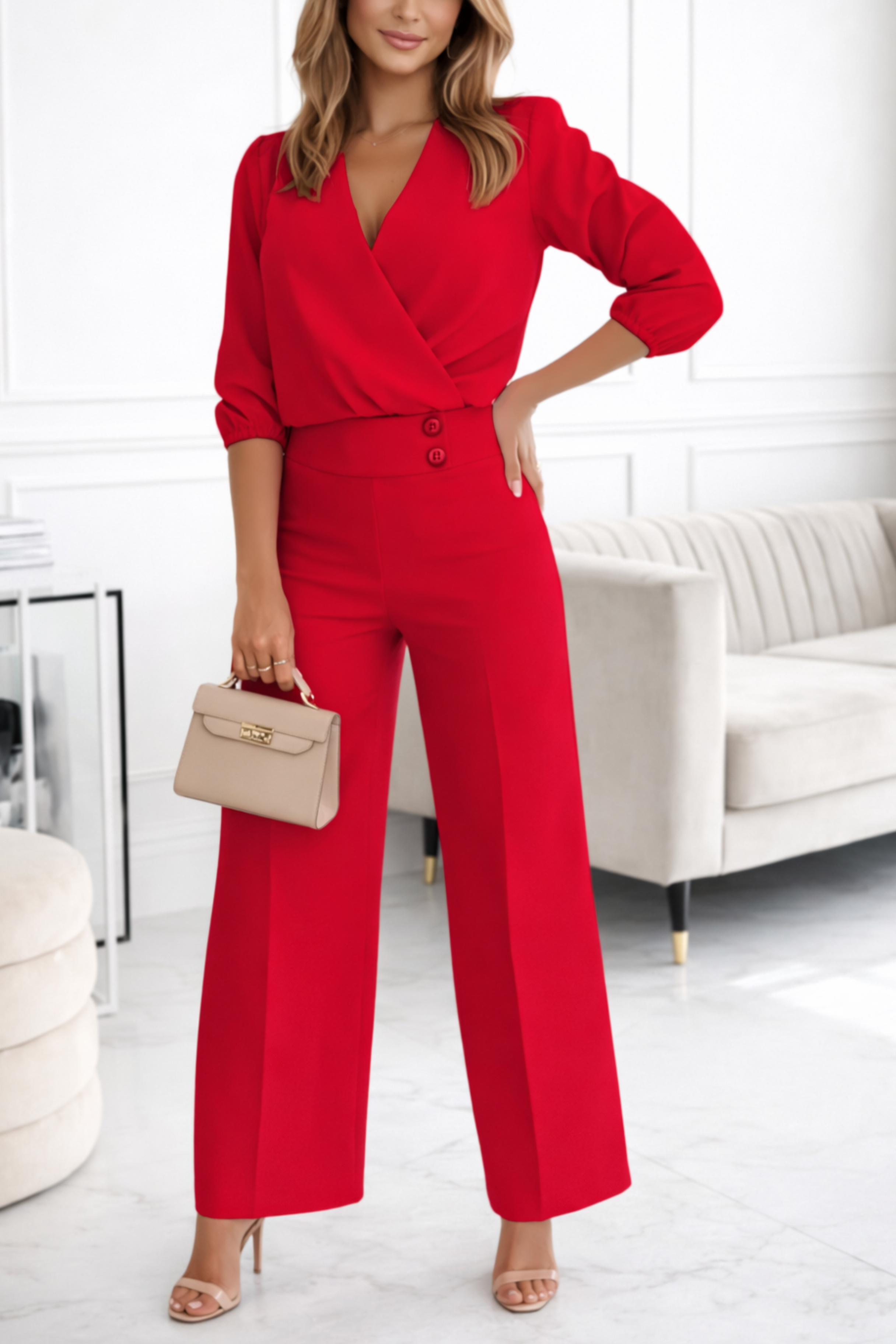 Elowen’s™ | Refined V-Neck Co-Ord Set