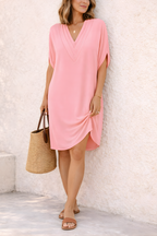 AuroraBelle™ | Elegant V-Neck Comfort Dress