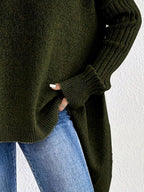 Turtleneck Dropped Shoulder Sweater