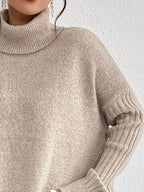 Turtleneck Dropped Shoulder Sweater