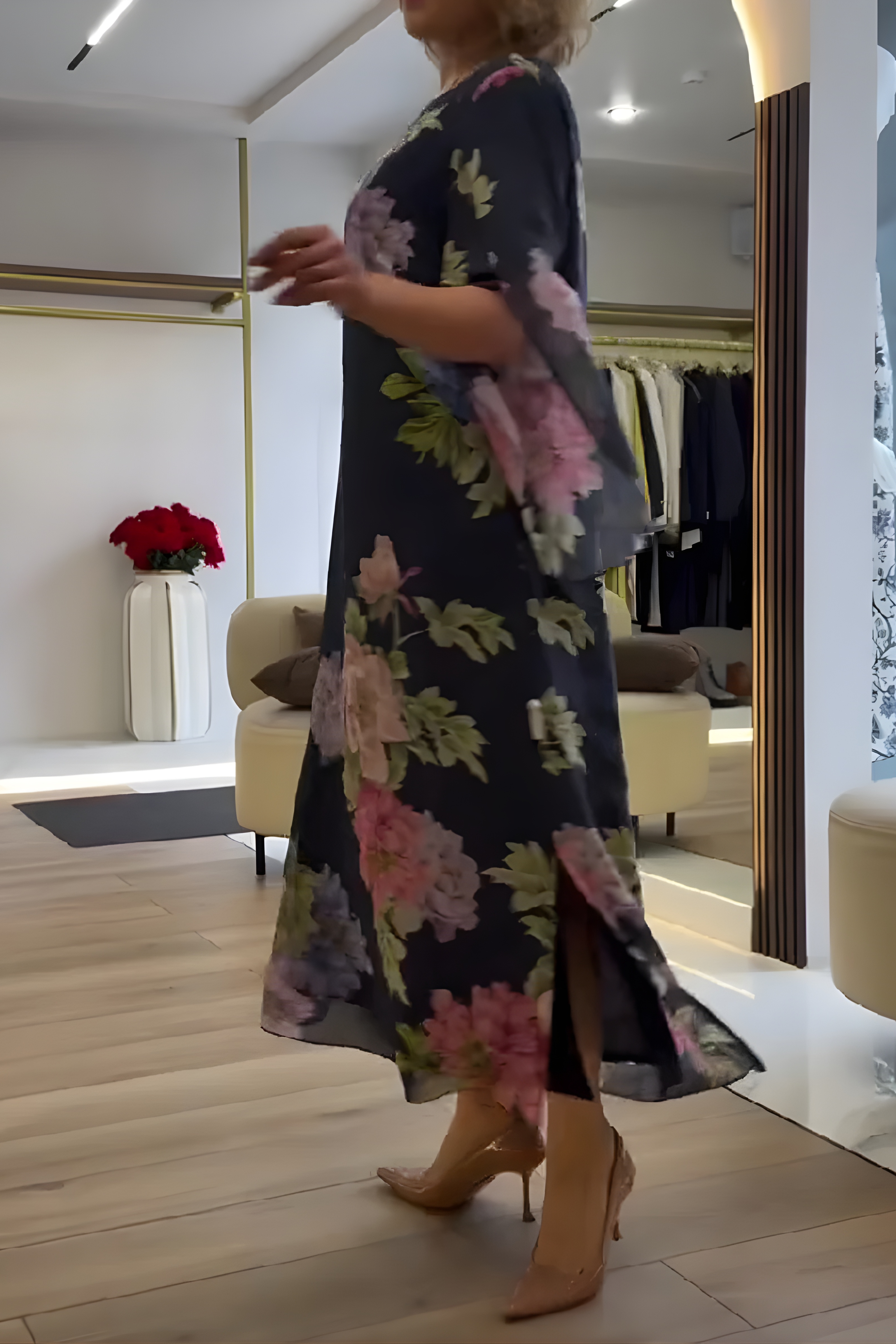 NorthernBloom™ | Elegant Floral Chiffon Maxi Dress
