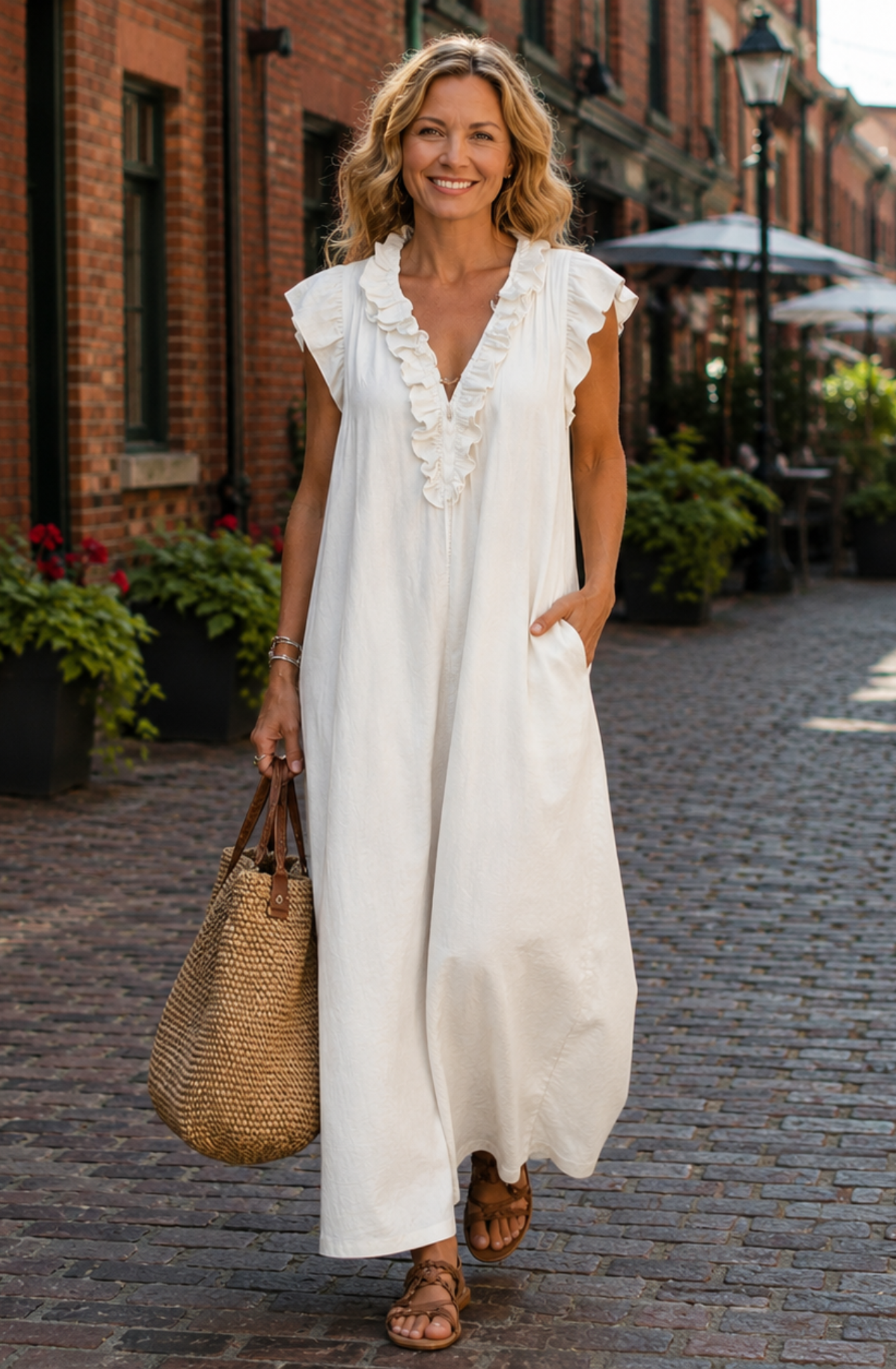 Amara™ | Ruffle V-Neck Maxi Dress