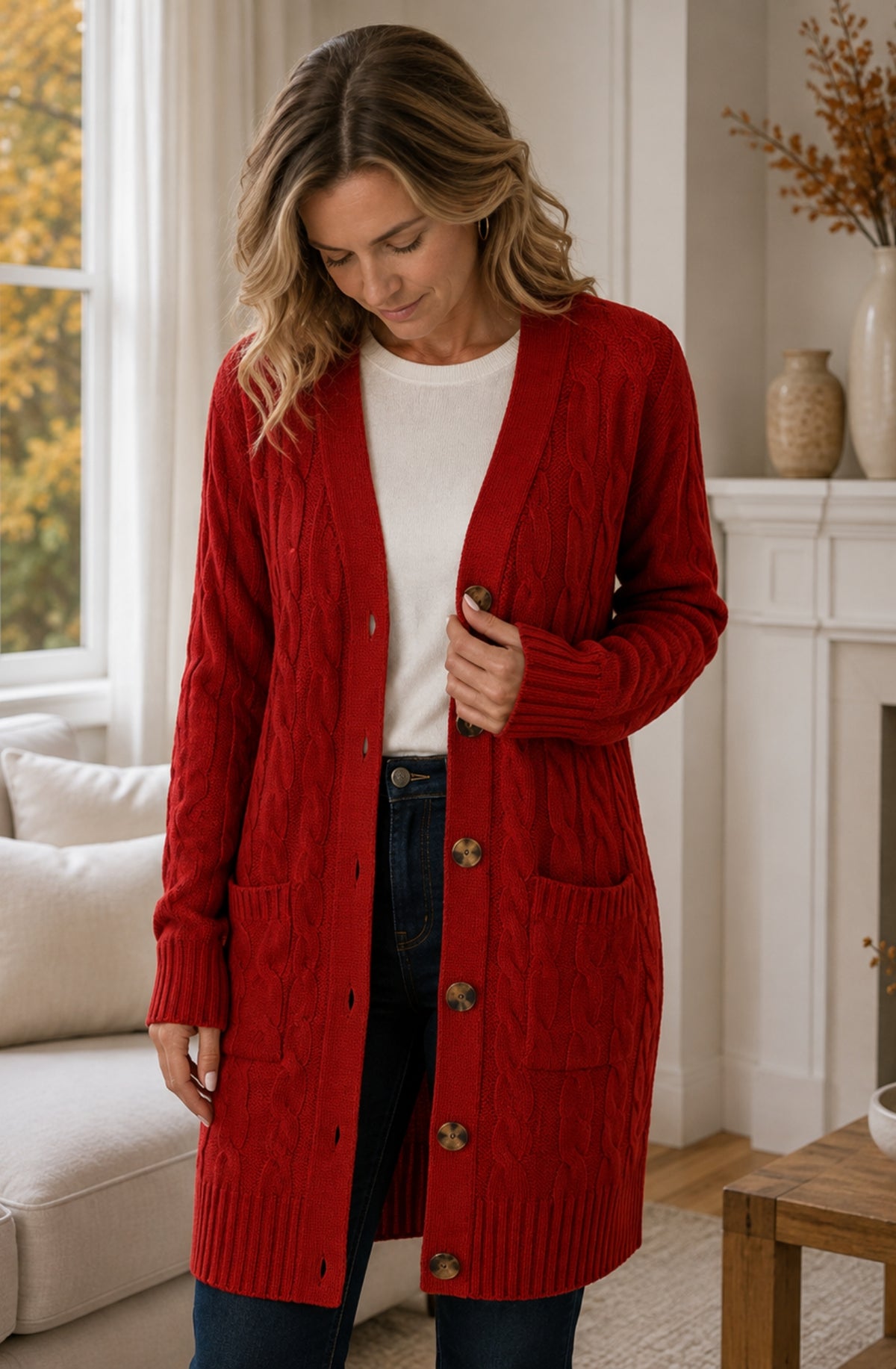 Charlotte™ Cable Knit Long Cardigan