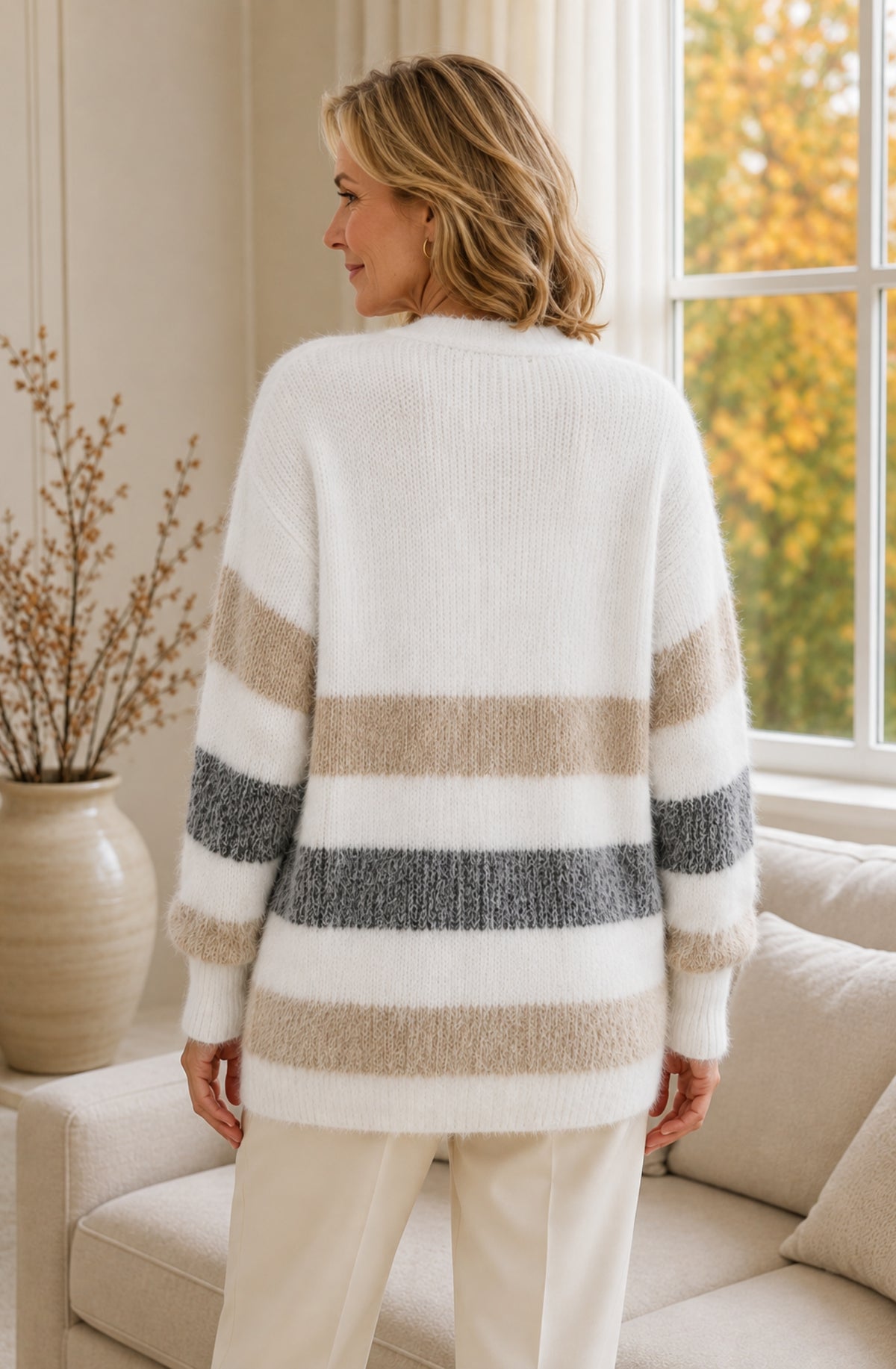 Aurélie™ Soft Stripe Knit Cardigan