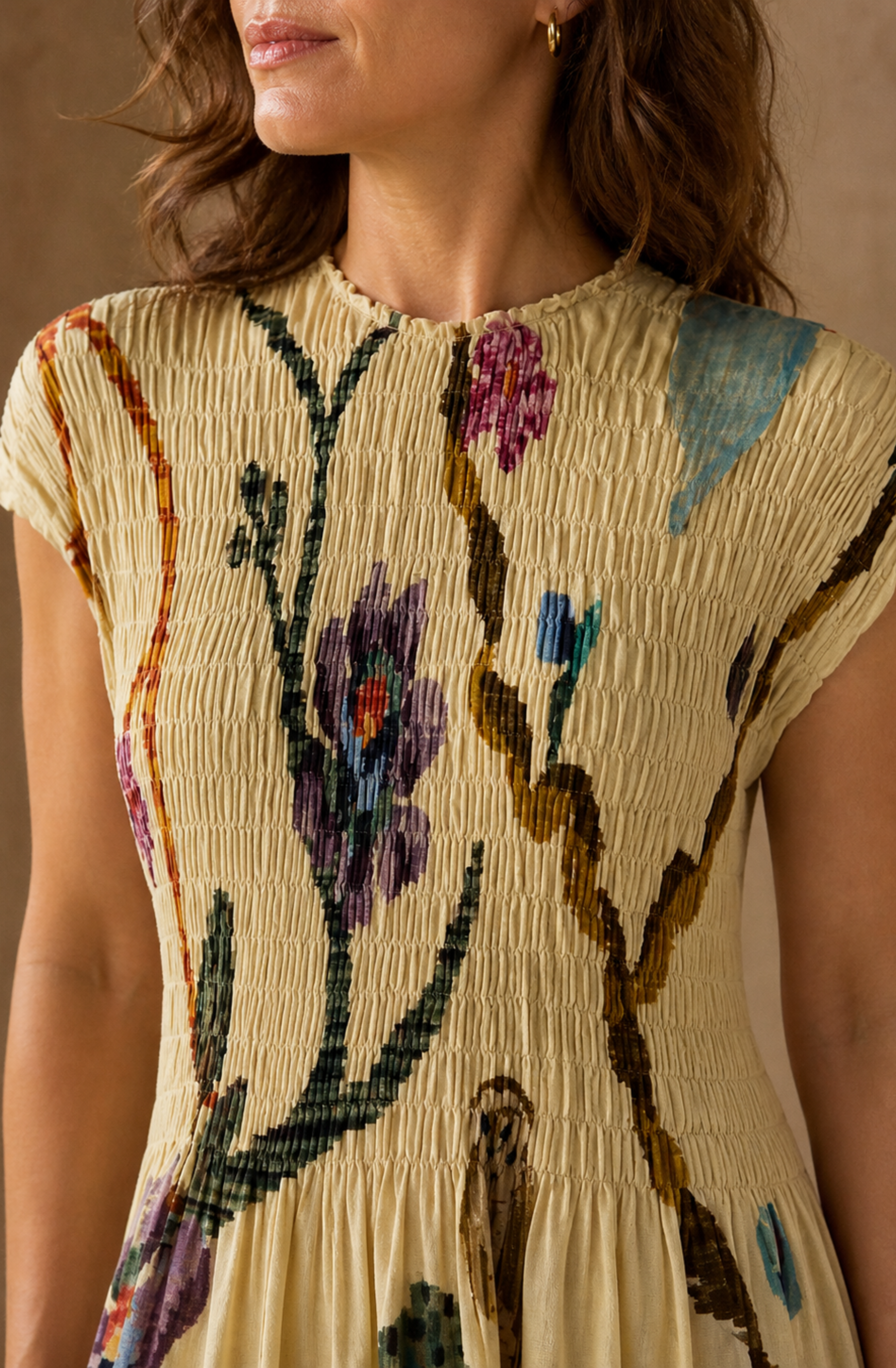 Celeste™ | Pleated Art Maxi Dress
