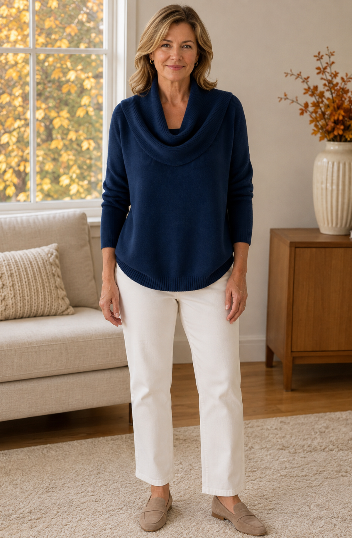 Solène™ Draped Cowl Neck Sweater