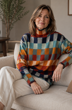 Maëlle™ Colourful Checked Turtleneck Sweater