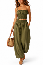 Yara™ | Smocked Crop Top & Wide-Leg Set