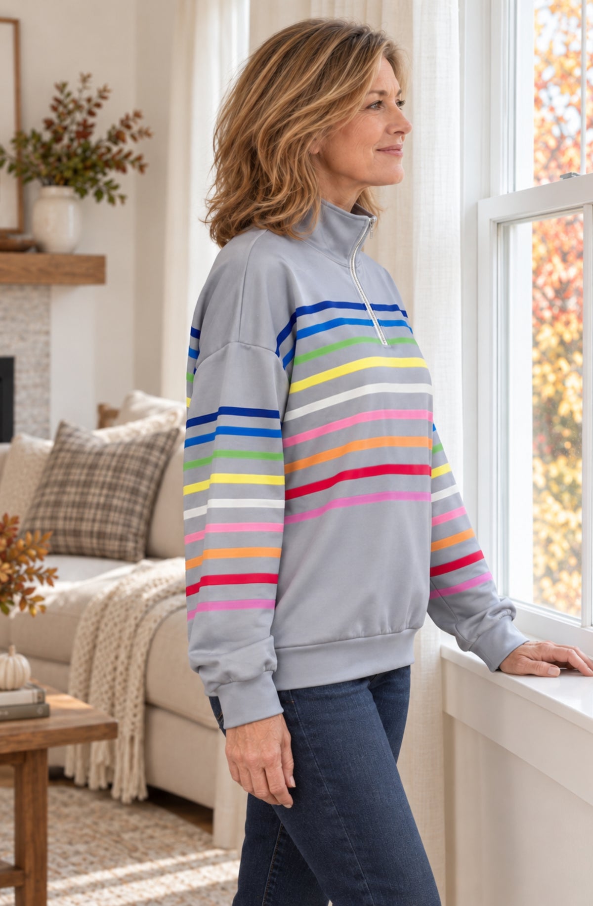 Margot™ Striped Quarter-Zip Pullover