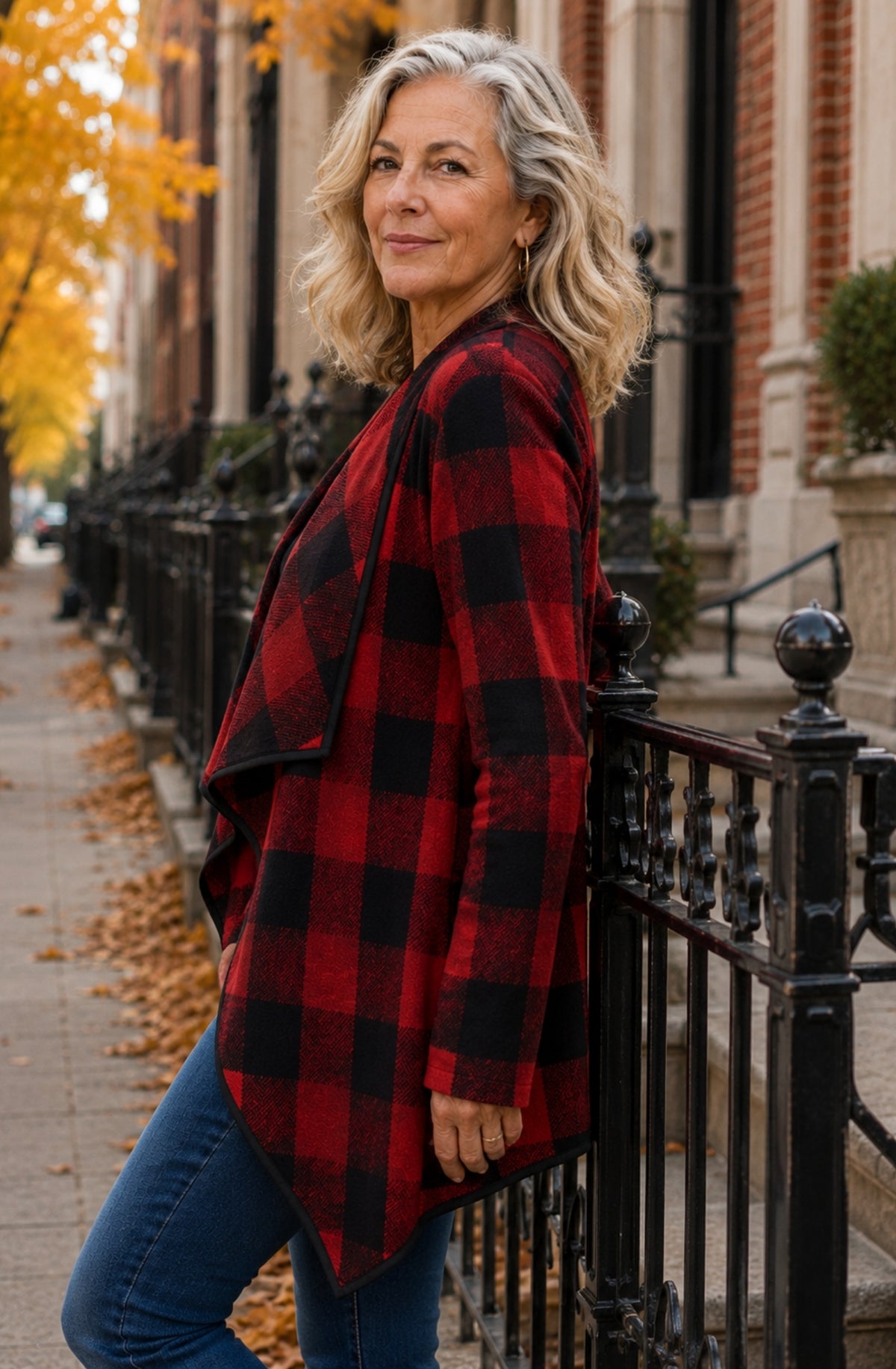 Sienna™ Plaid Draped Jacket